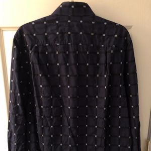 Tasso Elba Navy Blue button down shirt